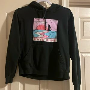 Juniors Girls black Pink Dolphin hooded sweatshirt size Small
